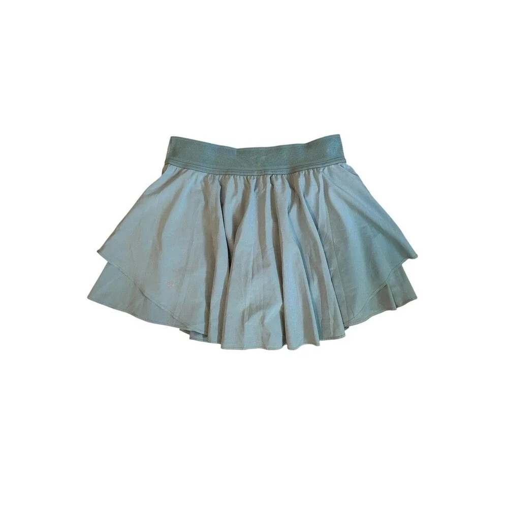 Lululemon Court Rival High Rise Skirt Green Tennis Skort LW8AH4T | Size 8